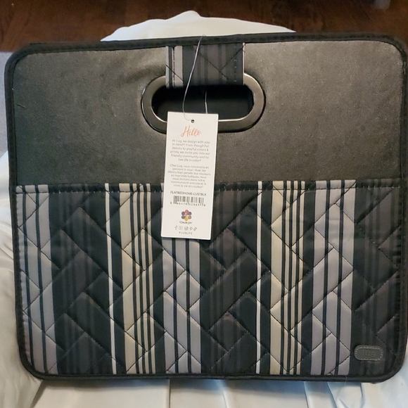 Lug Flatbed Collapsible Storage Love Stripe Black - Picture 1 of 6